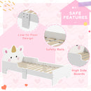 ZONEKIZ Unicorn-Designed Toddler Bed, Kids Bedroom Furniture - White