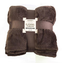 Lewis's Plain Super Soft Flannel Throw - Chocolate