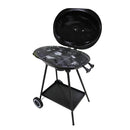 Silver & Stone Oval Kettle Charcoal BBQ - Black