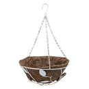 White Wire Hanging Basket With Coco Liner