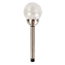 Silver & Stone Solar Crackle Ball Post Light 8cm