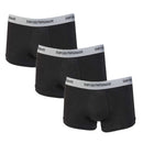 Armani Boxer Shorts 3 Pack Trunks - Black With White Band