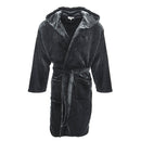 Mens Hutson Harbour Fleece Hooded Dressing Gown - Grey