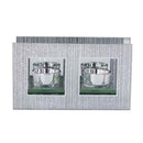Stripe Glitter Tealight Holder Silver