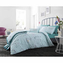 Pretty Botanical Duvet Cover Bedding Set - Duck Egg