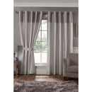 Lewis's Geneva Faux Silk Eyelet Curtains - Silver