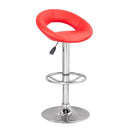 Washington Swivel Chair Bar Stool | Adjustable Black Or Red Leather Effect Breakfast Barstool Kitchen Home Pub (Red)