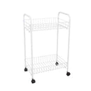 2 Tier White Vegetable Trolley