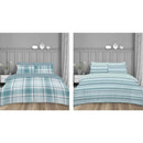 Twill Check/Twill Stripe Twin Pack Duvet Set