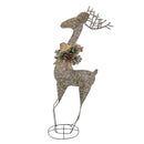 Christmas Sparkle Reindeer Standing Decoration with Bell in Gold Glitter