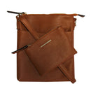 Square Cross Body Bag Tan with Purse