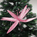 Christmas Sparkle Super Flower Decoration Glitter 45cm in Silver