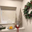 30 LED Rattan 2 Piece Cone Tree Set