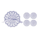 Christmas Silver Glitter Felt Coaster Pack -  4 Pack
