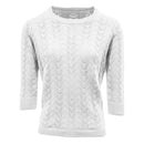 Pointelle Stitch Scoop Neck - White