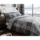Denim Check Duvet Cover Bedding Set - Grey