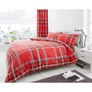 Newton Tartan Check Duvet Set - Red