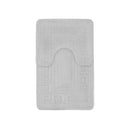 Greek Key Silver Patterned 2 Piece Bath Mat Set