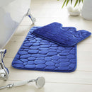 Memory Foam Pebble 2 Piece Bathroom Mat Set - Blue