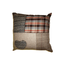 Patchwork Heart Cushion - Charcoal