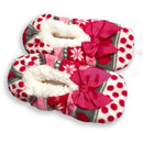 Pink Winter Fairisle Non Slip Ballerina Slippers