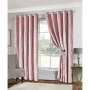 Lewis's Adeline Crinkle Velvet Eyelet Curtains - Blush