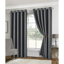Lewis's Eclipse Blackout Eyelet Curtains - Grey