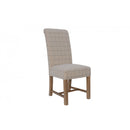 Pair of Woolen Upholstered Chair - Check Natural