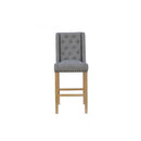 Button Back Stool Light Grey with Studs 45 x 57.5 x 110 cm
