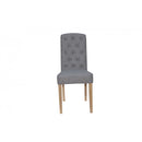 Pair of Button Back Upholstered Chair - Light Grey