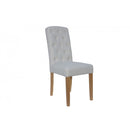 Pair of Button Back Upholstered Chair - Natural