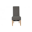 Pair of Scroll Back Fabric Chair - Dark Grey