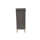 Pair of Scroll Back Fabric Chair - Dark Grey
