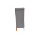 Pair of Scroll Back Fabric Chair - Light Grey