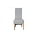 Pair of Scroll Back Fabric Chair - Natural