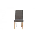 Pair of Straight Back Fabric Chair - Dark Grey