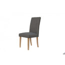 Pair of Straight Back Fabric Chair - Dark Grey