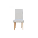 Pair of Straight Back Fabric Chair - Natural