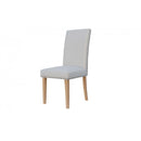 Pair of Straight Back Fabric Chair - Natural