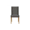 Pair of Button Back and Studded Dining - Dark Grey