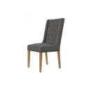 Pair of Button Back and Studded Dining - Dark Grey