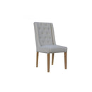 Pair of Button and Studded Dining Chair - Natural