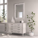 Wall Mirror White Painted Wooden Frame 75 x 3.5 x 105 cm