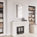 Rectangular Wall Mirror White Painted Wooden Frame 80 x 7 x 115 cm