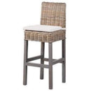 Hatton Wicker Kooboo Grey Wicker Bar Stool with Cushion 52 x 45 x 115 cm