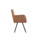 Pair of Darwen Carver Chair with Metal Legs  - Tan
