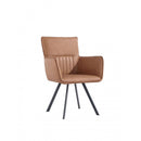 Pair of Darwen Carver Chair with Metal Legs  - Tan
