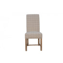 Pair of Woolen Upholstered Chair - Check Natural