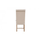 Pair of Woolen Upholstered Chair - Check Natural
