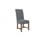 Pair of Woolen Upholstered Chair - Check Grey